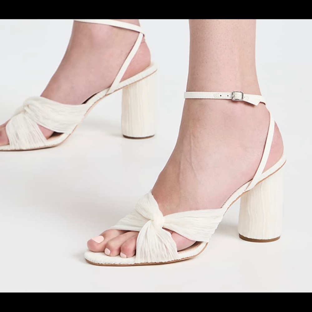 Loeffler Randall pleated twist heel white